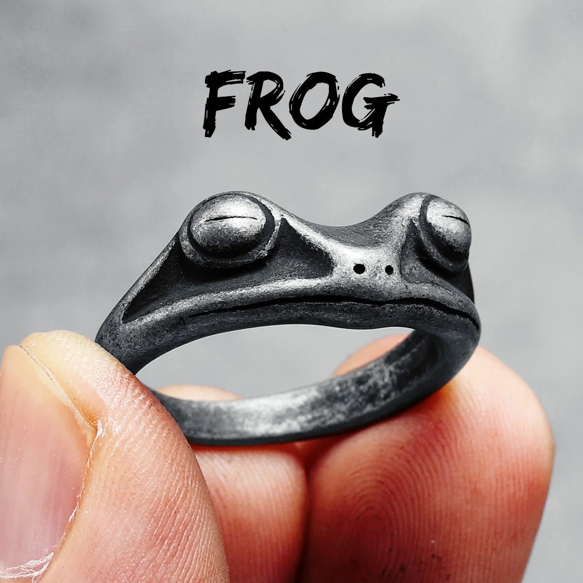 Einfacher Frosch schmaler Ring 316L Edelstahl Männer Retro Punk Ringe Rock für Biker Männlich Freund Schmuck Bestes Geschenk Dropshipping