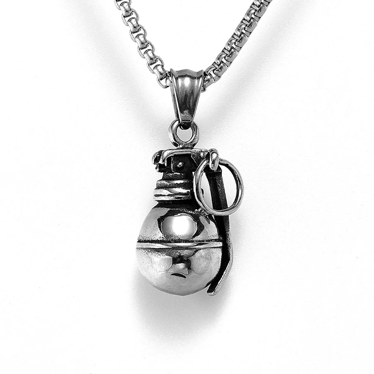 Hip Hop Rap Grenade Necklaces 316L Stainless Steel Men Pendant Chain Punk for Boyfriend Biker Rider Jewelry Gift Dropshipping