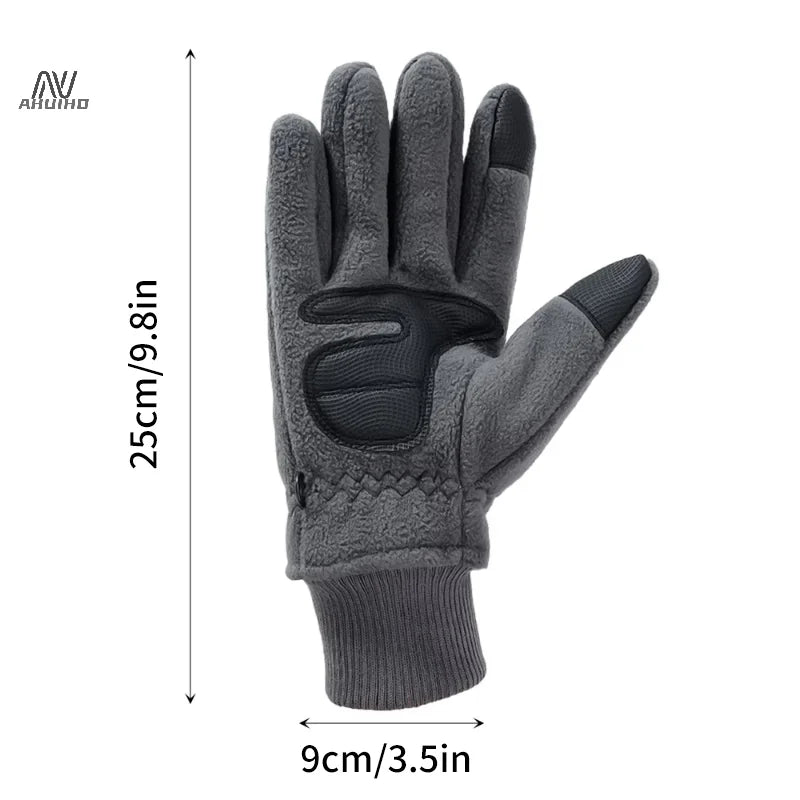 Winter Skihandschuhe Herren Fahrradhandschuhe Thermo Polar Fleece Handschuhe Kalter Wind Wasserdicht Touchscreen Warm Skifäustling