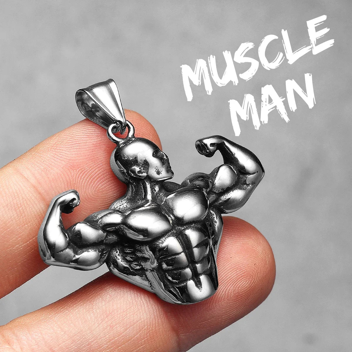 Gym Muscle Power Fitness Men Necklace Stainless Steel Bodybuilding Pendant Chain Women Jewelry Fashion Wholesale Dropshiping