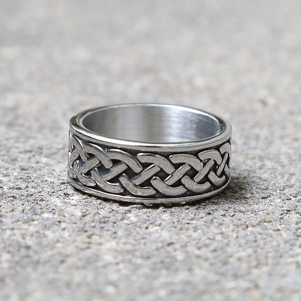 Vintage Viking Stainless Steel Celtics Knot Ring Nordic Men's Ring Odin Rune Ring For Men Women Fashion Jewelry Gifts