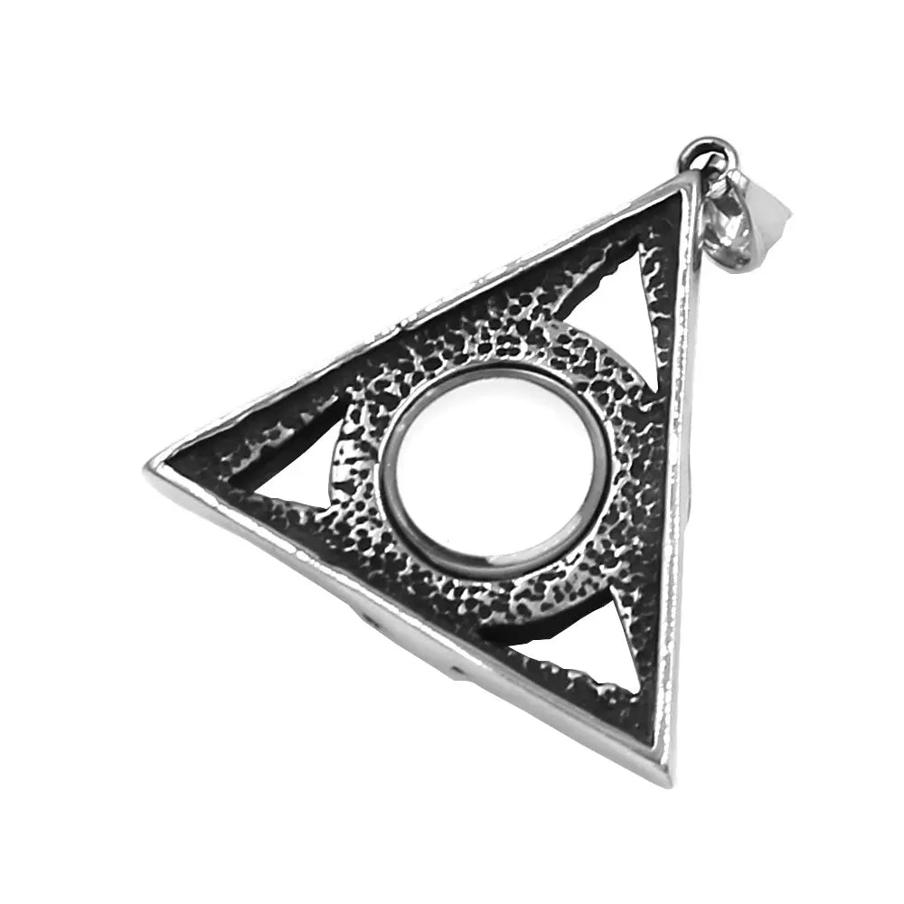 Egyptian Eye of Horus Ra Udjat Talisman Pendant Stainless Steel Illuminati Pyramid Eye Evil Hand Biker Men Gift SWP0548A