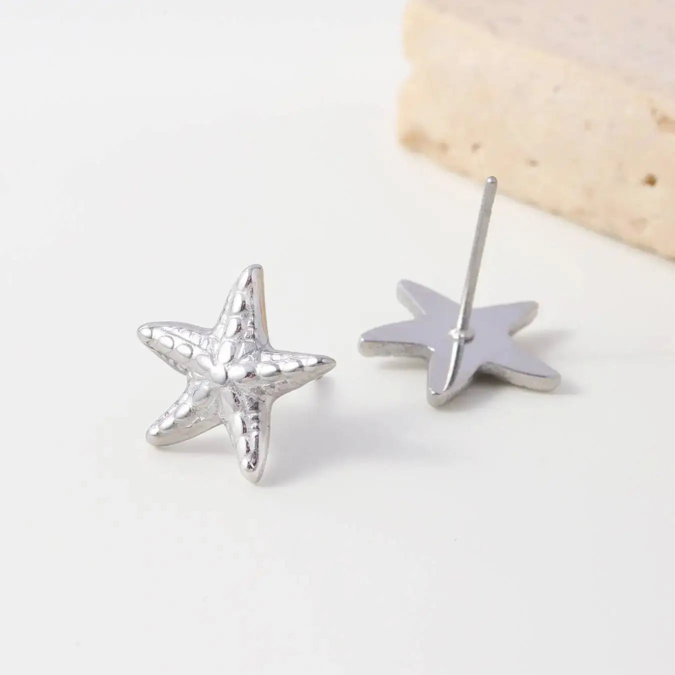 Stainless Steel Pentagonal Starfish Beach Earrings