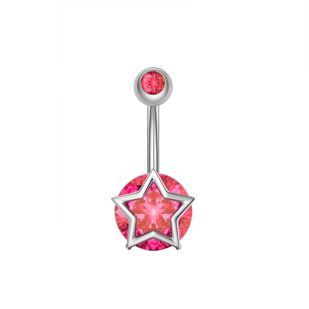 Hot Sexy Dangled Stainless Steel Belly Button Rings 10 Colors Flower Navel Piercing Ombligo Women Earrings Piercing Body Jewelry