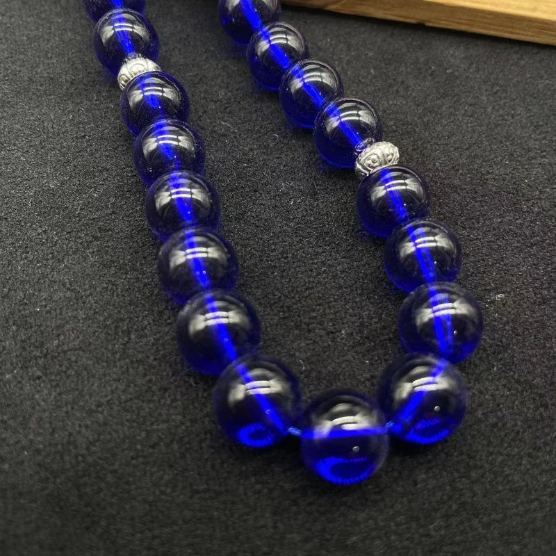 Classic Deep Blue Undersea Rosary String for Men and Women Classical Spike Arab Muslim Hand Decompression Relaxation Jewelry