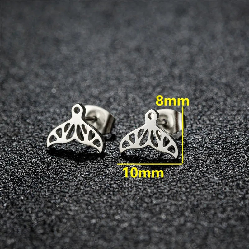 Cartoon Stainless Steel Stud Earrings Gingerbread Man Deer Spider Ghost Earings for Women Christmas Piercing Jewelry 2024