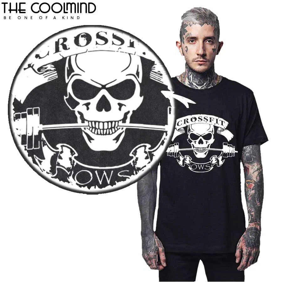 COOLMIND 100% Cotton Men T-Shirt Male Casual T Shirt Homme Summe CROSSFIT Design t-Shirts Men's Tee Shirts Man Clothes