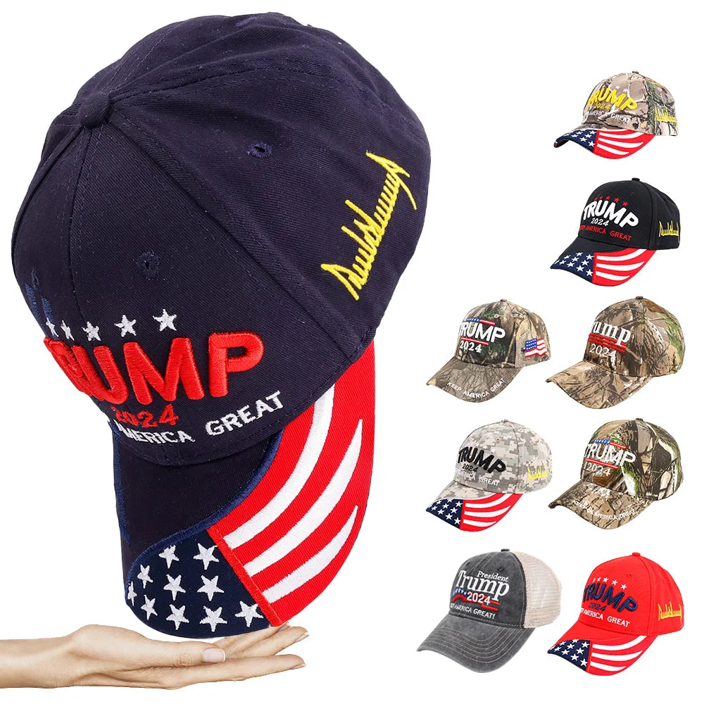 New Trump 2024 MAGA Hats Cap Baseball Embroidery Camo USA KAG Make Keep America Great Again Snapback President Embroidered Hat