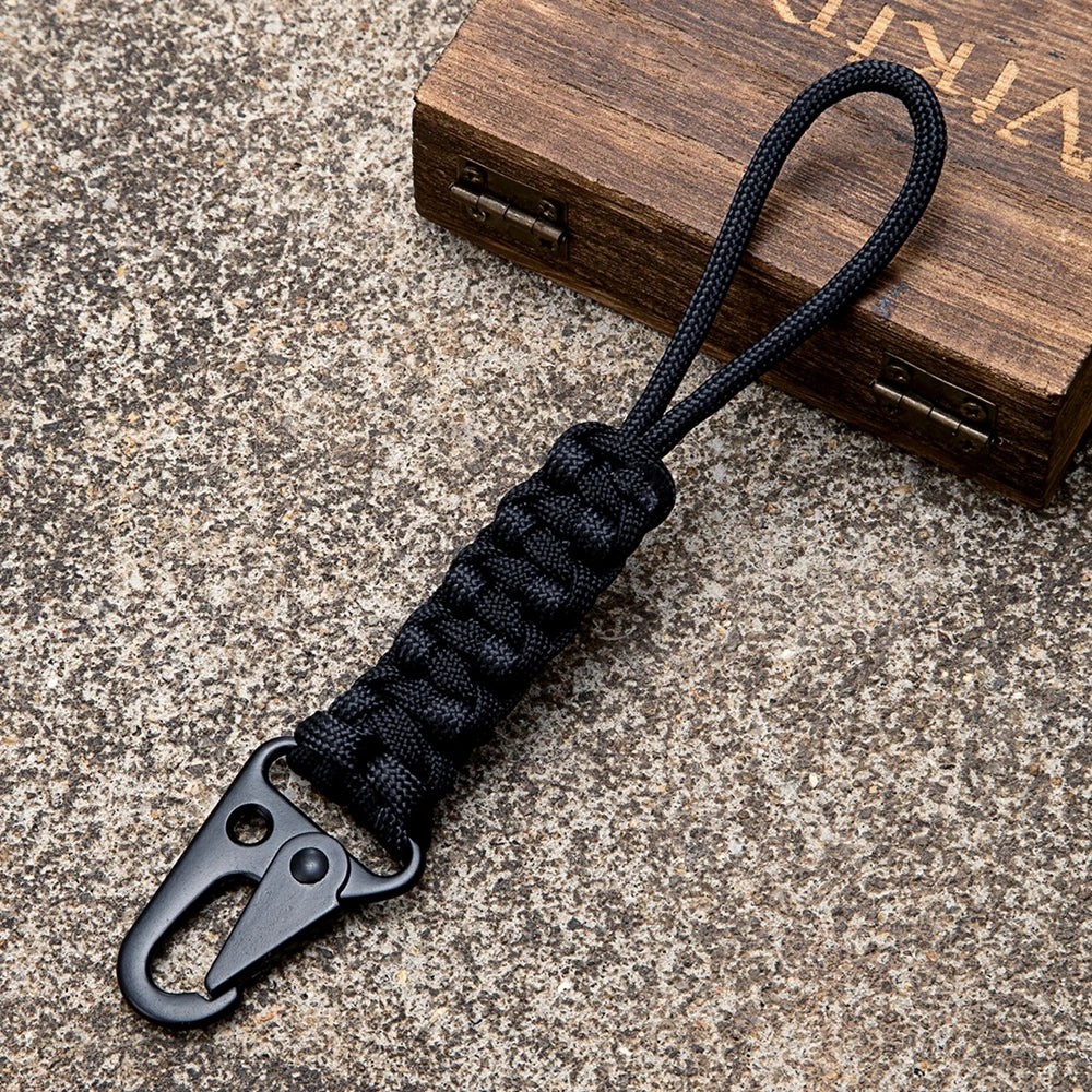 MKENDN Handmade Woven Knot Paracord Keychain Outdoor Rock Climbing Camping Rescue Emergency Survival Rope Metal Key Chains Gifts