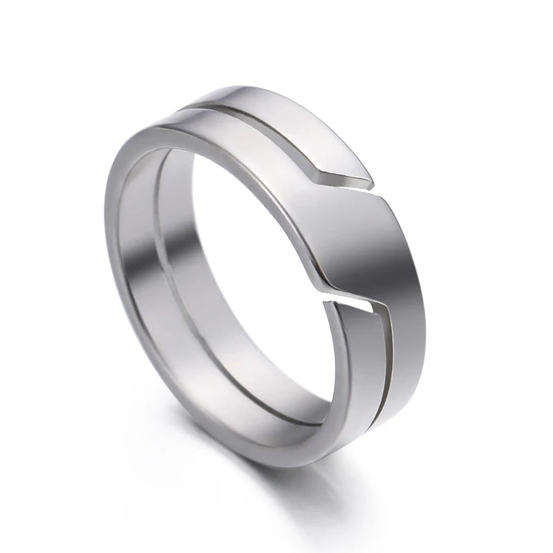 Bague de couple simple en acier inoxydable à la mode Dreamtimes pour hommes et femmes, bagues décontractées, bijoux, cadeau d'anniversaire de fiançailles 2023