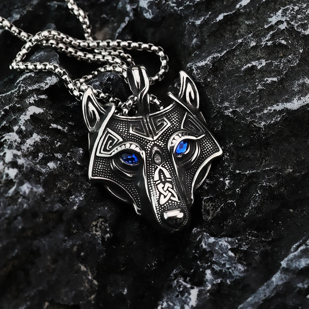 Celtic Wolf Head Accessories Viking Amulet Titanium Steel Pendant Nordic Stainless Steel Jewelry Wholesale Men's Pendant