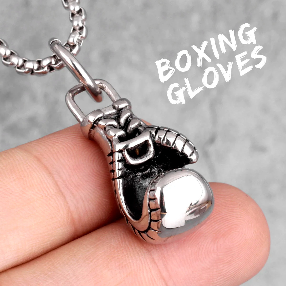 Fitness Gym Men Necklace Bodybuilding Boxing Gloves 316L Stainless Steel Pendant Tough Guy Chain for Boyfriend Male Jewelry Gift