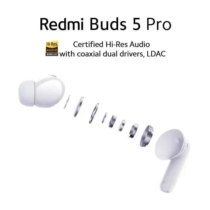 [World Premiere] Global Version Xiaomi Redmi Buds 5 Pro 38 Hours Long Battery Life TWS Earbuds 52dB Active Noise Reduction