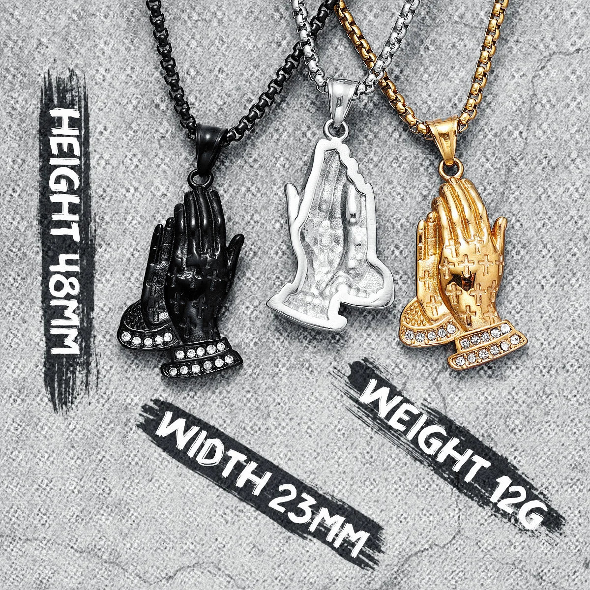 Prayer Pendant Pray Cross Necklace Stainless Steel Religion Relief Hip Hop Rap for Biker Male Jewelry Best Gift Dropshipping