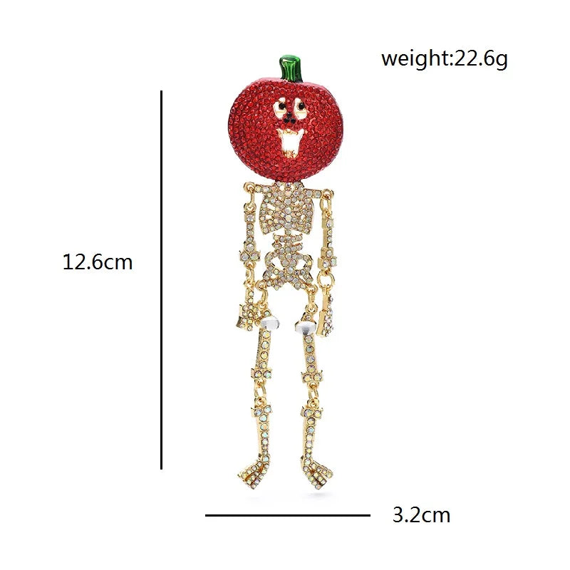 Wuli&baby New Big Twisted Pumpkin  Brooches For Women Beautiful Rhinestone Halloween Christmas Brooch Pins