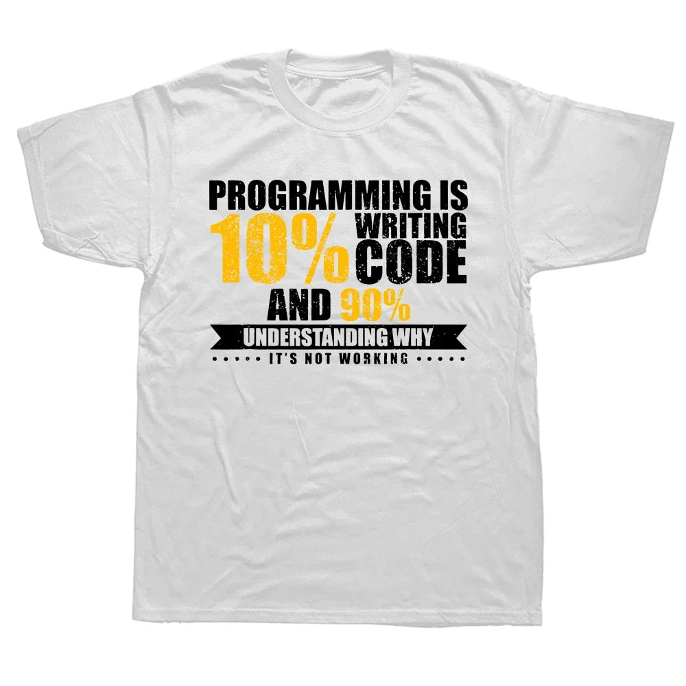 Camisetas divertidas con cita de programación, regalo para programadores, desarrolladores de software, ropa urbana gráfica, camiseta de manga corta para cumpleaños, camiseta de verano