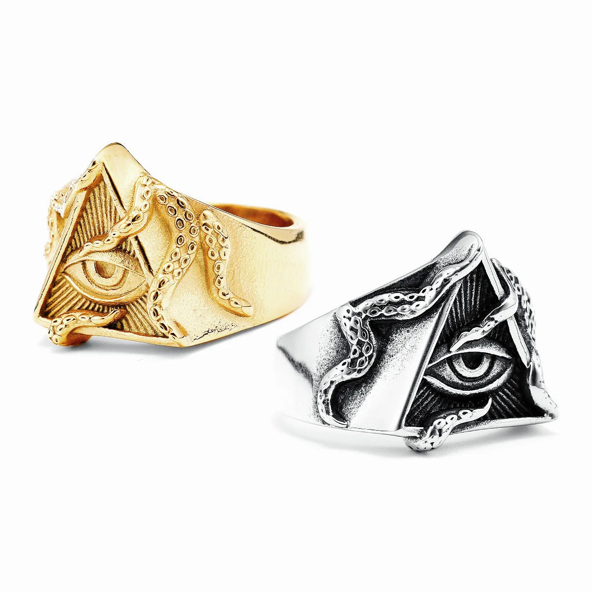 Eye of Providence Rings 316L Stainless Steel Men Truth All-seeing Eye Ring Punk Rock for Male Rider Boyfriend Jewelry Best Gift