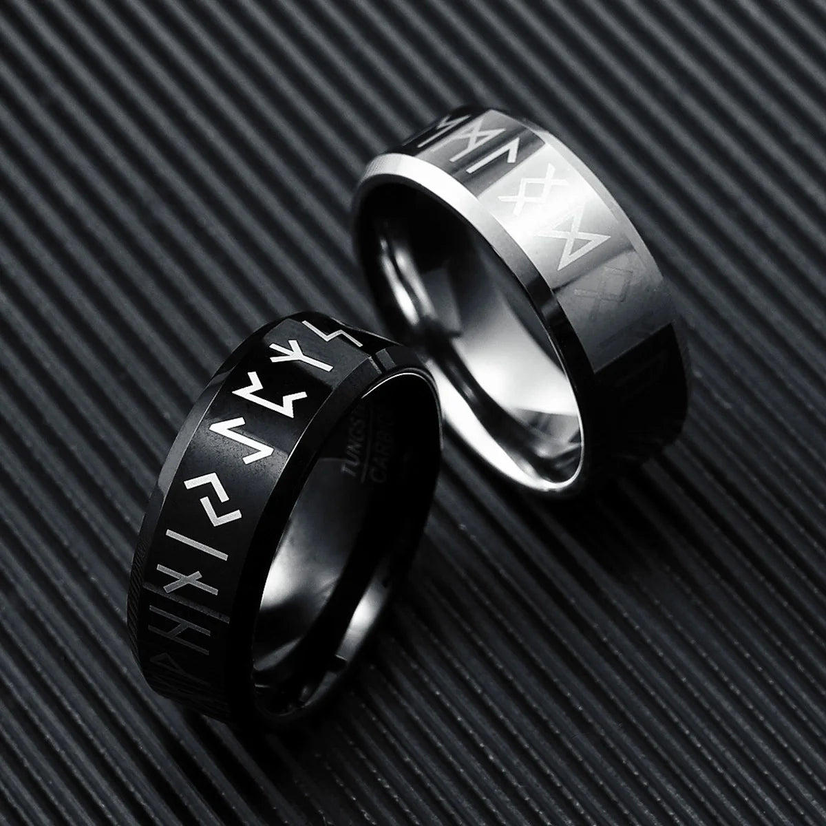 Luxury Tungsten Carbide Men Rings Viking Characters Ring The North Man Punk Rock for Rider Biker Male Boyfriend Jewelry Gift