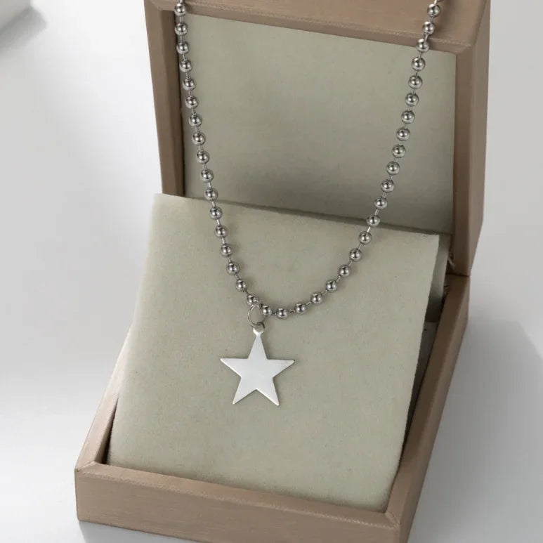 Y2K Star Zircon Pendant Necklace for Women Luxury Sweet Cool Girl Punk Heart Clavicle Chain New Fashion Jewelry Party Gift