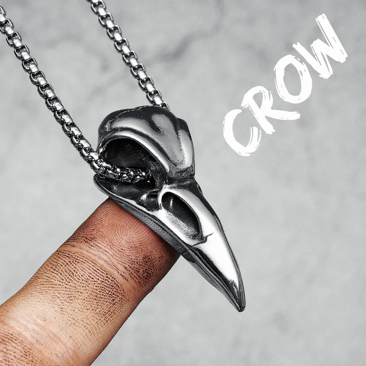 Crow Skull Pendants Men Necklaces 316L Stainless Steel Pirate Gothic Skeleton Chain Rock Punk Party for Friend Male Jewelry Gift