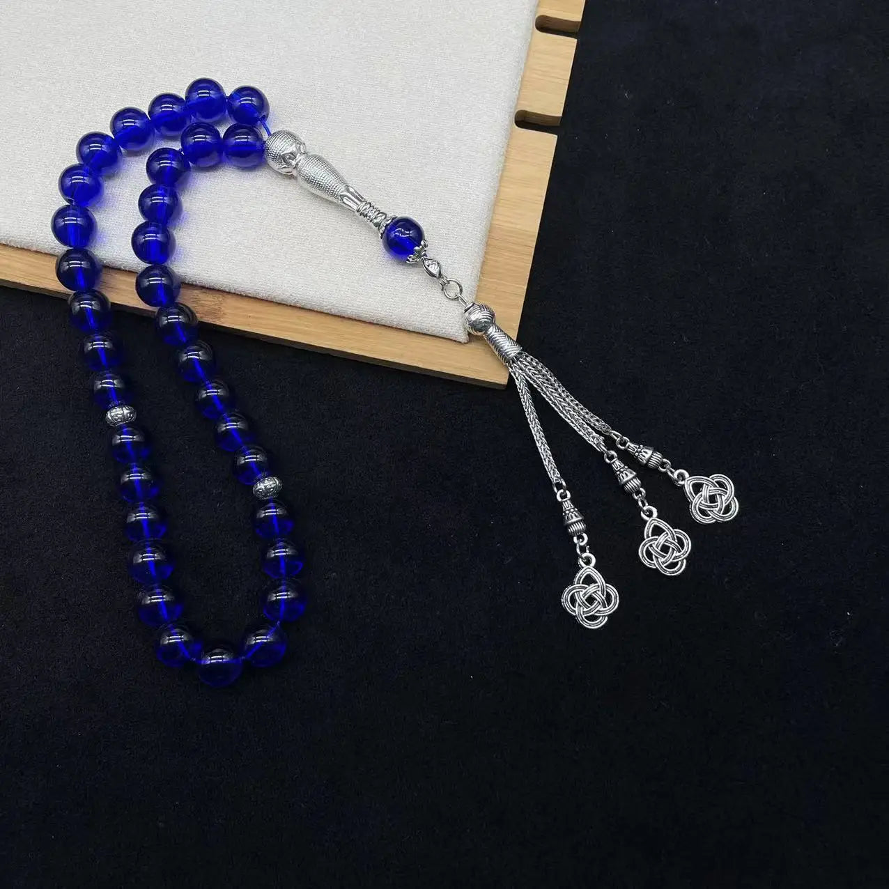 Classic Deep Blue Undersea Rosary String for Men and Women Classical Spike Arab Muslim Hand Decompression Relaxation Jewelry