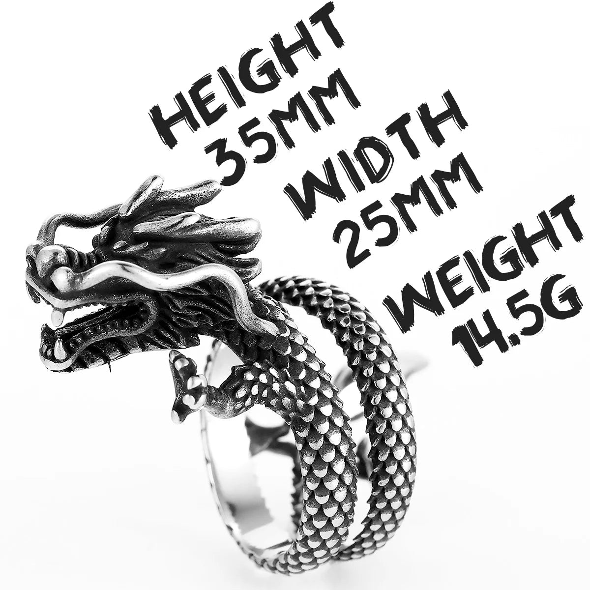 Chinese Dragon Ring 316L Stainless Steel Men Rings Punk Rock for Male Vintage Jewelry Xmas Creativity Gift Accessories Wholesale