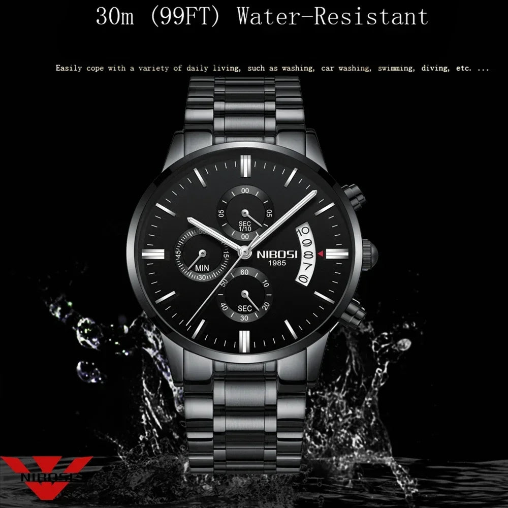 NIBOSI Mens Watches Luxury Top Brand Relogio Masculino Famous Men's Fashion Casual Dress Watch Military Quartz Wristwatches Saat