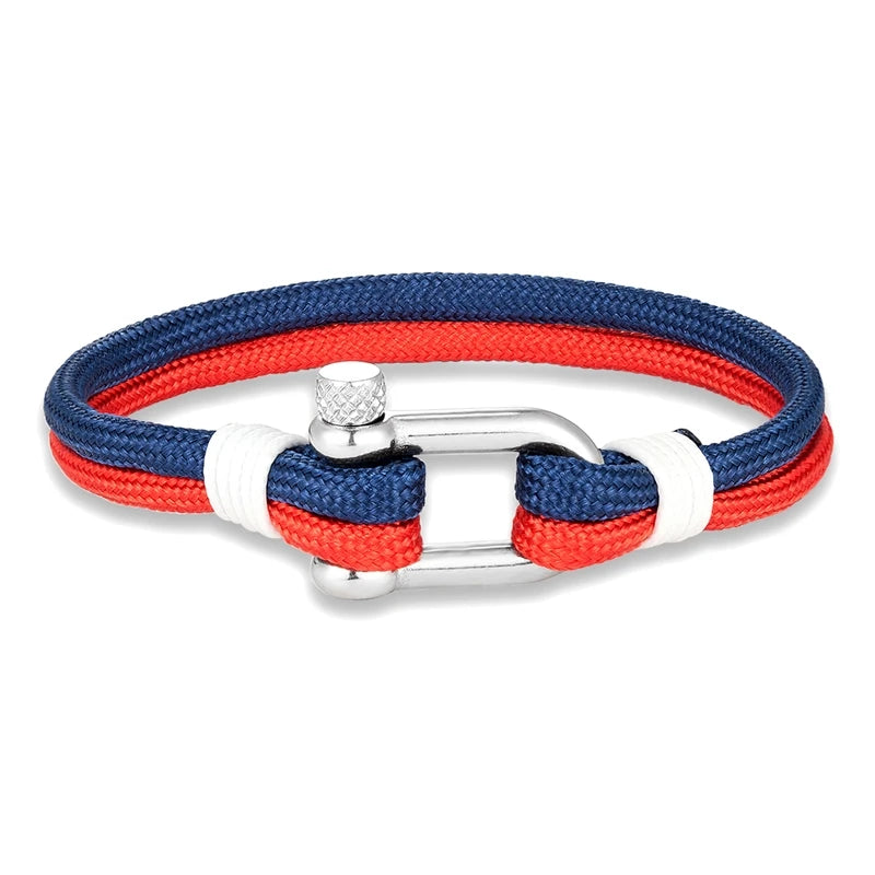 Navy Style Sport Camping Paracord Survival Bracelet Men Women With Stainless Steel U-Shape Shackle Buckle Nautical Jewelry Gifts