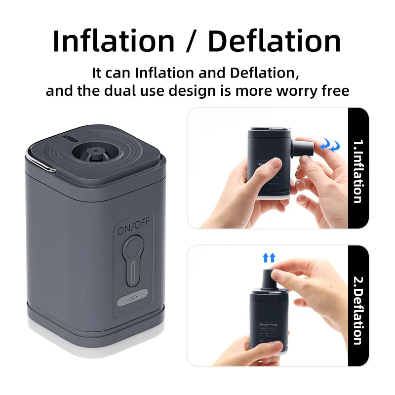 Portable Wireless Electric Air Pump / Air Compressor Inflator/Deflator Pump for Backpacks