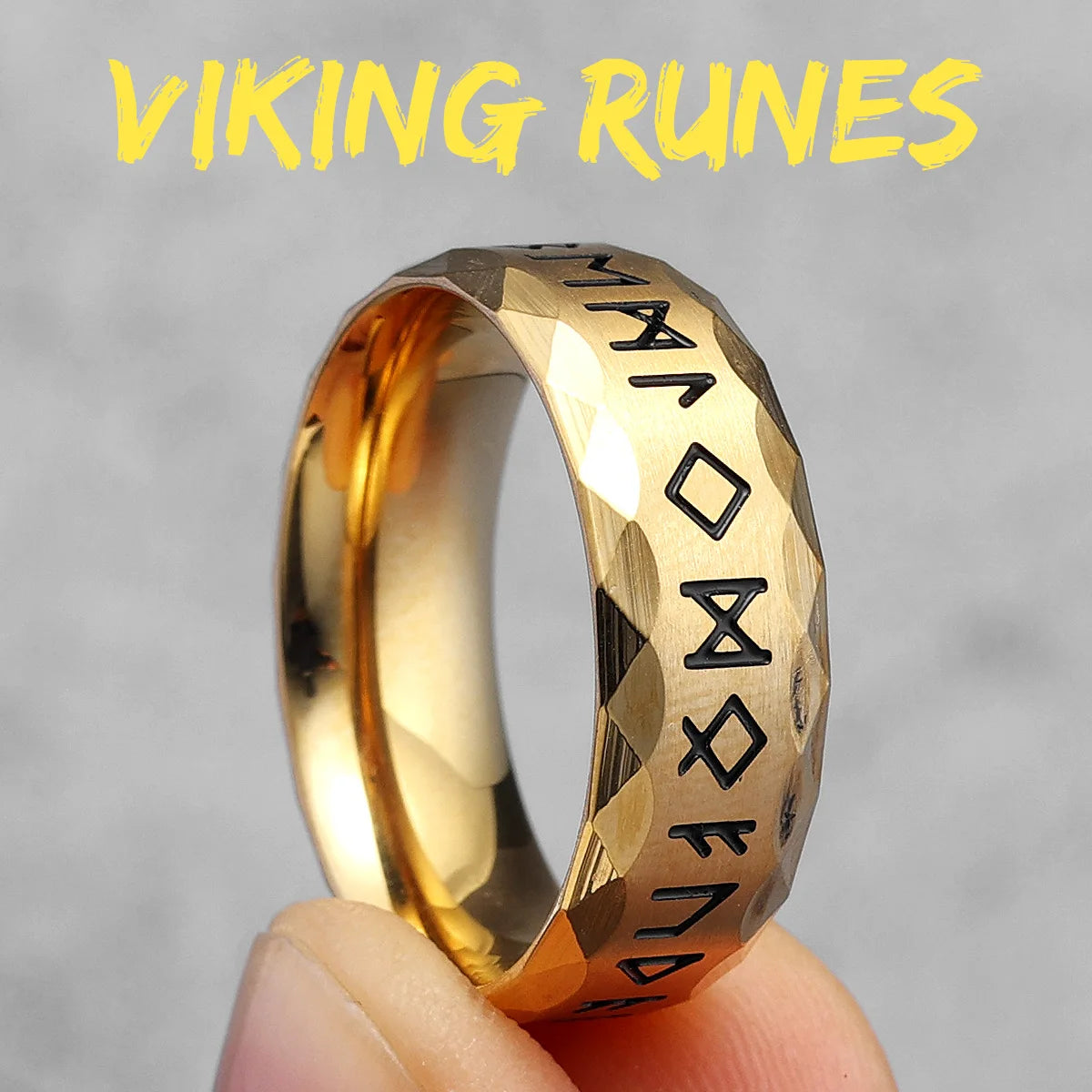 Anillos de acero inoxidable vintage con diseño de runas vikingas nórdicas y nudos celtas para hombre y mujer, joyería punk para motociclistas, regalo creativo al por mayor