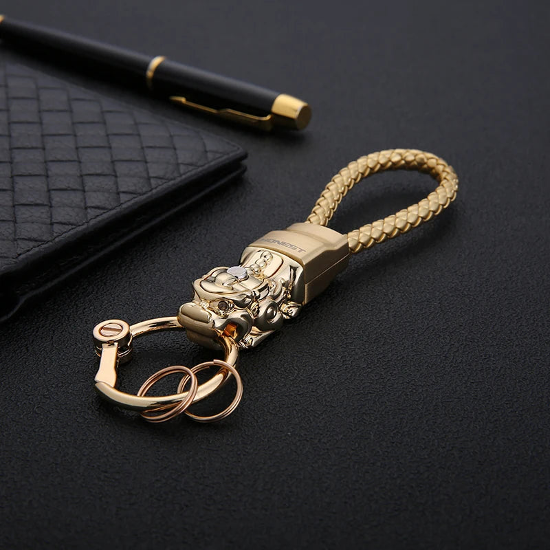 Luxury Keychains Men Women Car Key Chain for Key Ring Holder Jewelry Genuine Leather Rope Bag Pendant Custom Engraving Best Gift