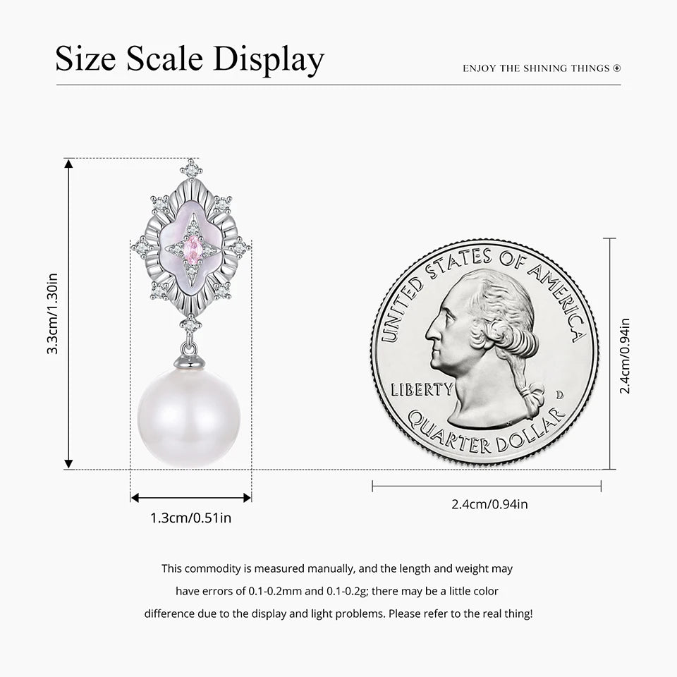 BISAER Boucles d'oreilles à tige en coquillage rose Starlight en forme d'étoile en zircon plaqué or blanc pour femme, bijoux de fête et de fiançailles