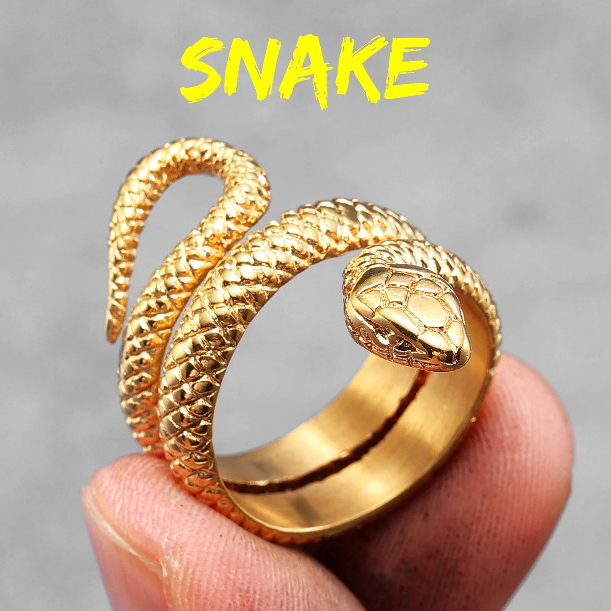 Snake Ring Stainless Steel Men Rings Punk Rock Vintage for Women Biker Jewelry Halloween Creativity Gift Wholesale Accessories