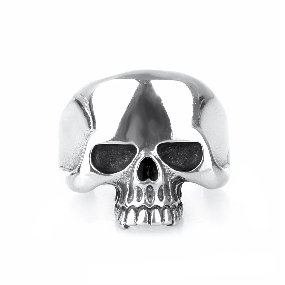 Punk Hochglanzpolierter Edelstahl Piraten-Totenkopf-Ring Für Männer Frauen Gothic Vintage Totenkopf Ringe Modeschmuck Geschenk Dropshipping