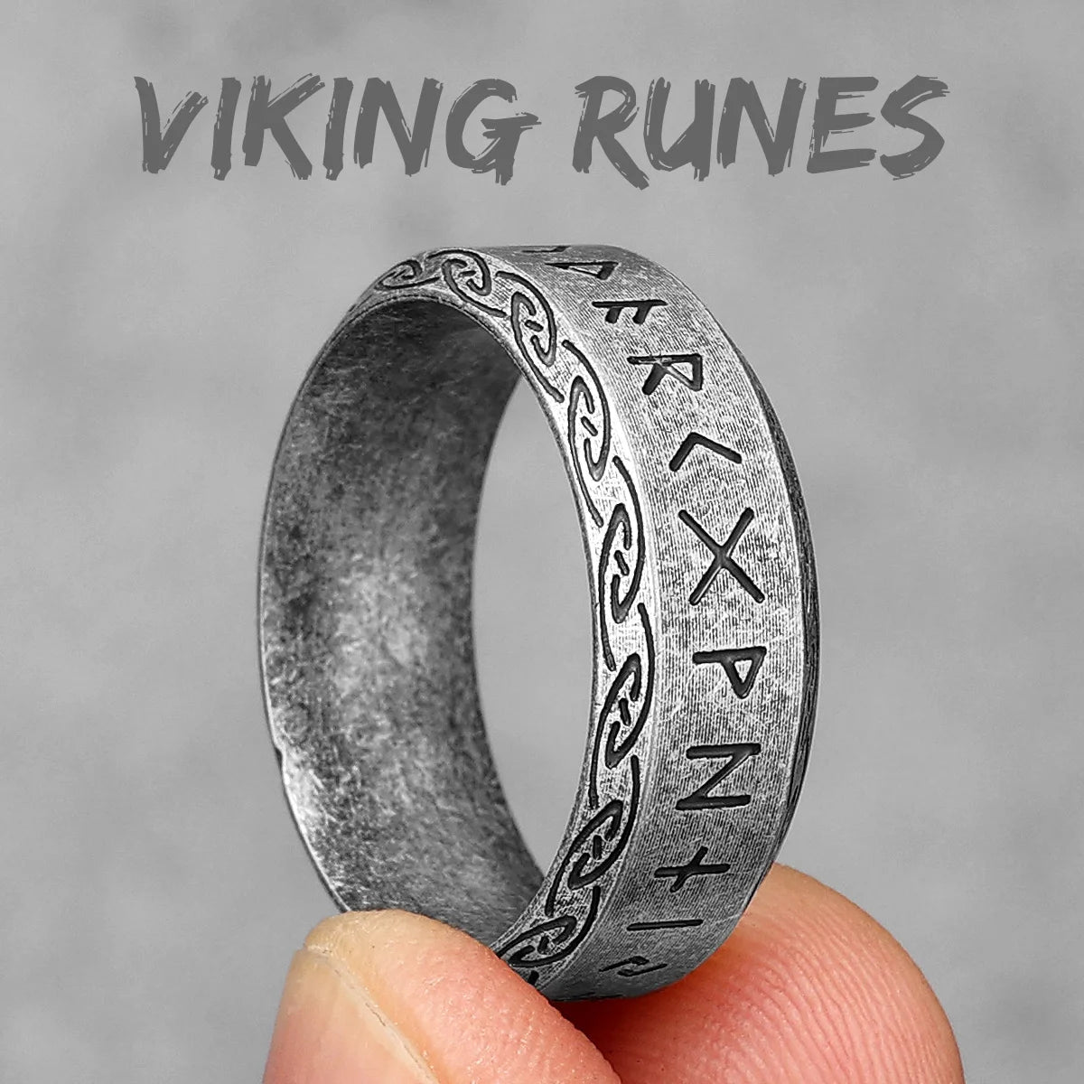 Anillos de acero inoxidable vintage con diseño de runas vikingas nórdicas y nudos celtas para hombre y mujer, joyería punk para motociclistas, regalo creativo al por mayor