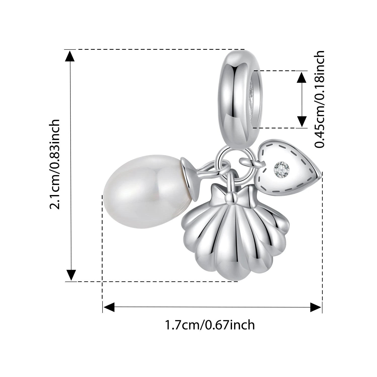 BISAER 925 Sterling Silver Little Prince&Rose Charm Bead Bellflower Princess Heart Cross Shell Pendant Fit DIY Bracelet Jewelry