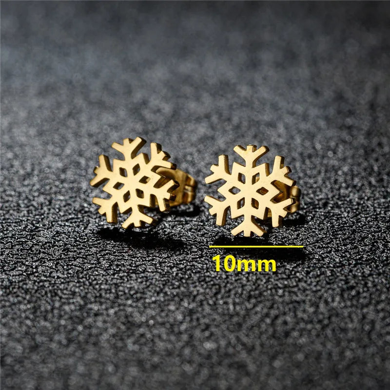 Cartoon Stainless Steel Stud Earrings Gingerbread Man Deer Spider Ghost Earings for Women Christmas Piercing Jewelry 2024