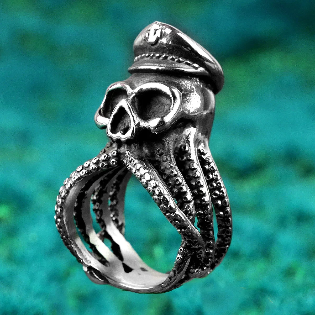 Octopus Ring Stainless Steel Men Rings Cuttlefish Captain Punk Rock Hip Hop for Male Boyfriend Jewelry Creativity Gift Wholesale