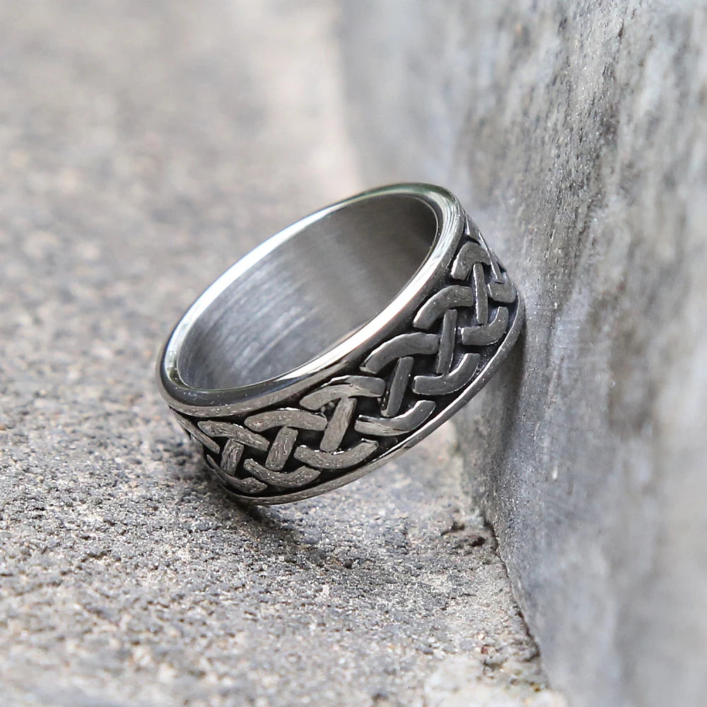 Vintage Viking Stainless Steel Celtics Knot Ring Nordic Men's Ring Odin Rune Ring For Men Women Fashion Jewelry Gifts