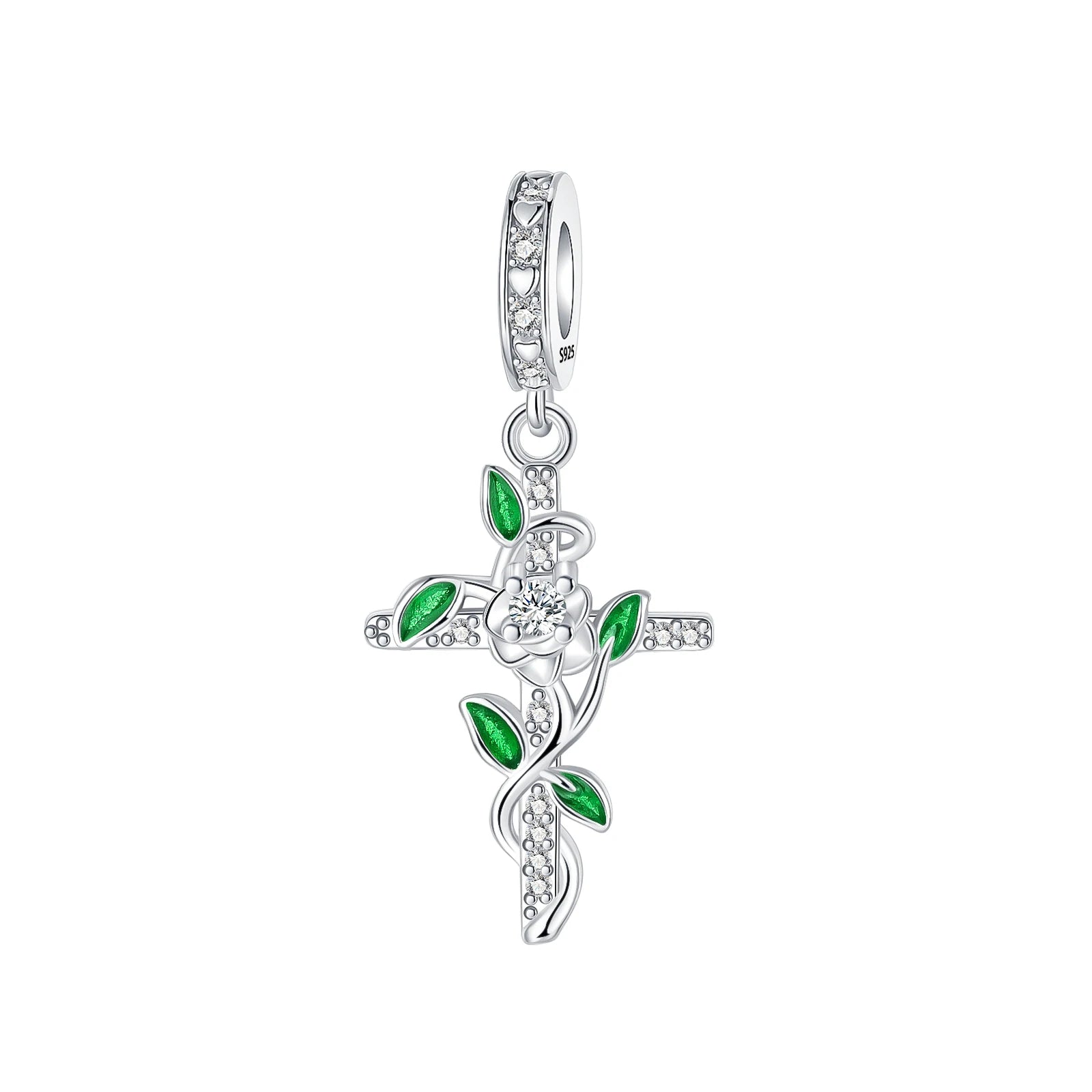 New 925 Sterling Silver Cross Love Clover Castle Elephant Beads Charms Fit Original Pandora Bracelets Women Jewelry DIY Gift