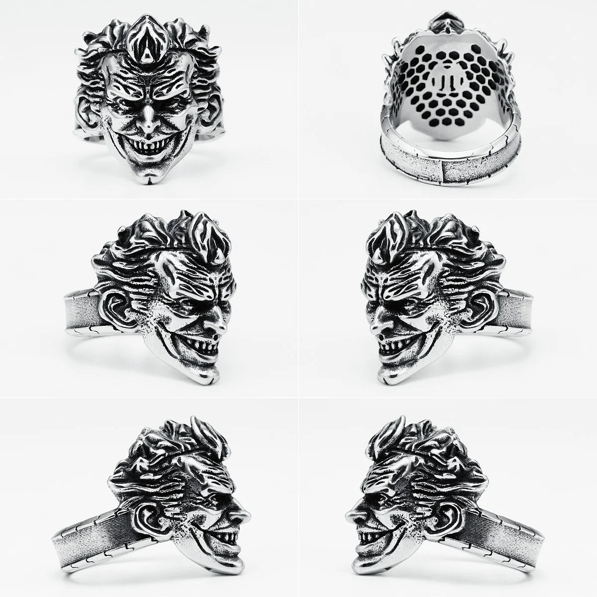 Joker Men Rings 316L Stainless Steel Clown Punk Rock HipHop Party for Biker Rider Male Boyfriend Jewelry Best Gift Dropshipping