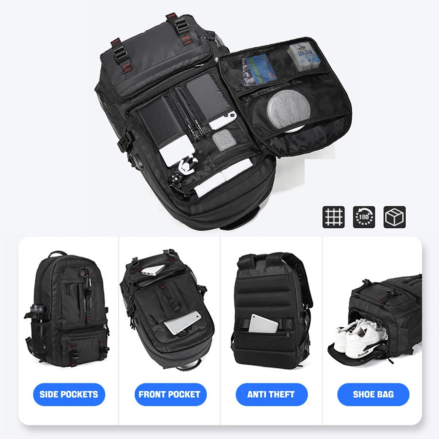 SWISS MILITARY Travel Backpack Men Waterproof  Business Bag Expandable USB Shoulder Bag Large Capacity 17.3 Laptop Bag mochila