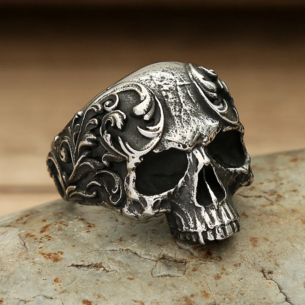 Men's Vintage Skull Ring Gothic 316L Stainless Steel Biker Rings For Men Women Punk Motorcycle Band Jewelry Gift Dropshipping