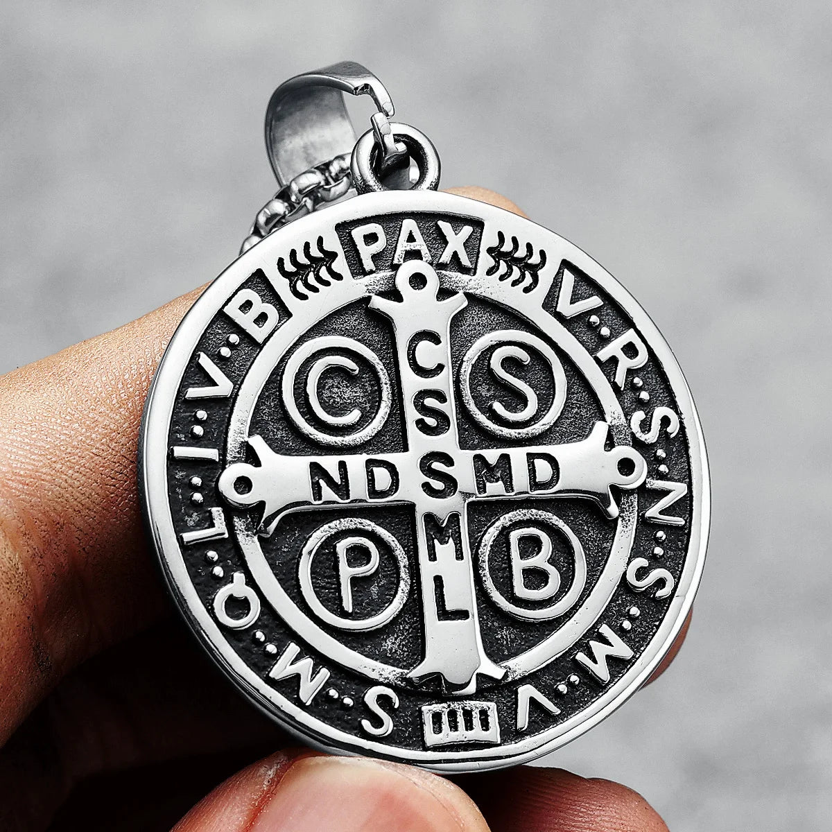 Exorcism Men Necklace CSPB Amulet 316L Stainless Steel Pendant Chain Religion Rock Punk Hip Hop for Male Jewelry Gift Wholesale