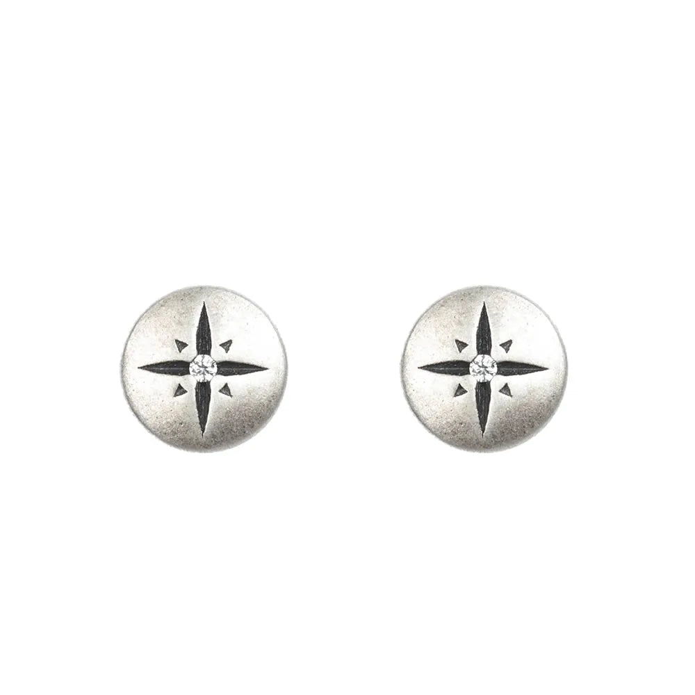 MKENDN 100% 925 Sterling Silver Classic Round Stud Earrings Personality Minimalist Ear Jewelry Accessories Neo-Gothic Style