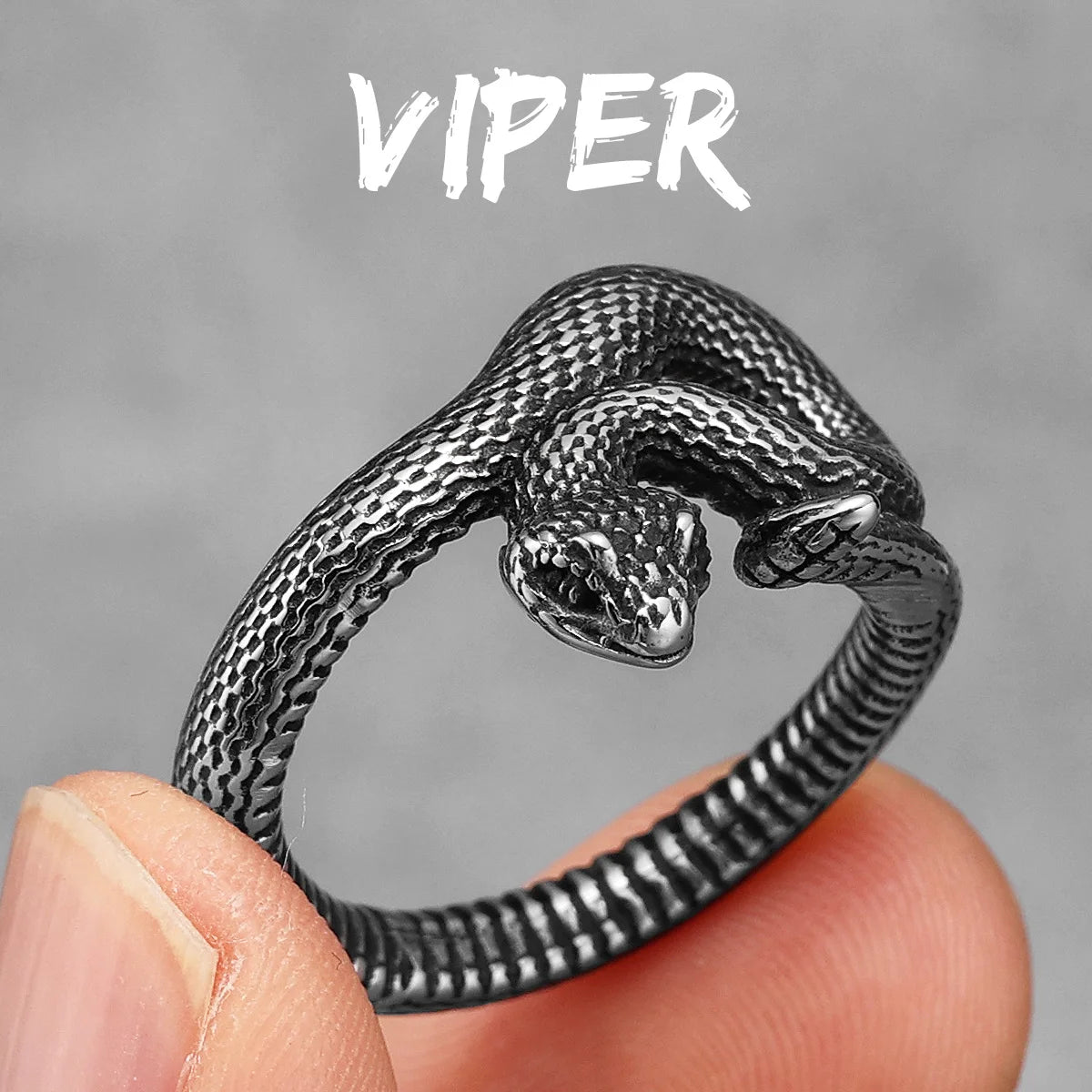 Snake Ring Stainless Steel Men Rings Punk Rock Vintage for Women Biker Jewelry Halloween Creativity Gift Wholesale Accessories