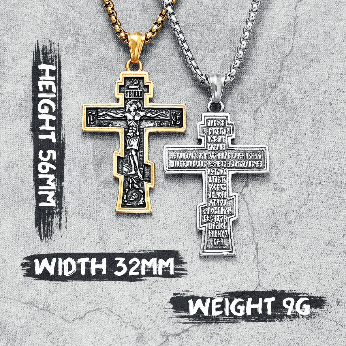 Jesus Cross Necklaces Retro 316L Stainless Steel Men Retro Pendants Chain Religion Rock Belief for Friend Male Jewelry Best Gift