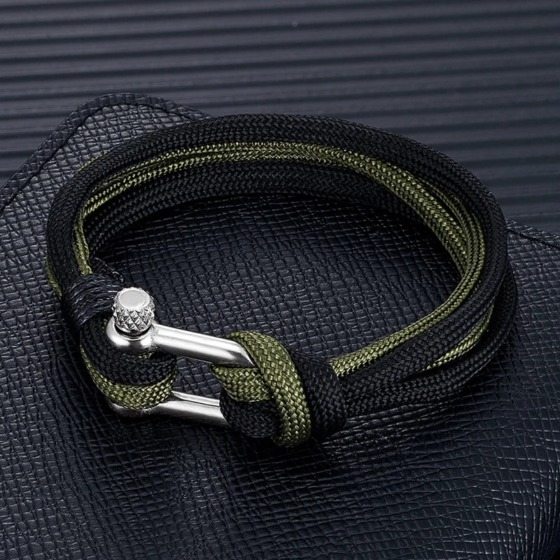 MKENDN High Quality Shackle Bracelets Men Women Charm Nautical Survival Paracord Bracelet Campaing Sport Hooks Outdoor Style