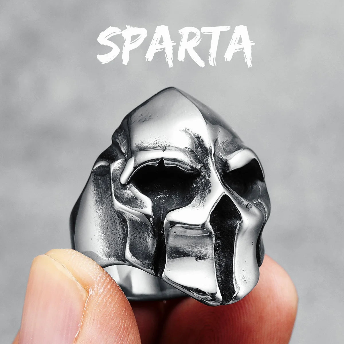 Spartanischer Krieger Herrenringe 316L Edelstahl Retro Sparta Rock HipHop Party für Biker Fahrer Männlicher Freund Schmuck Bestes Geschenk