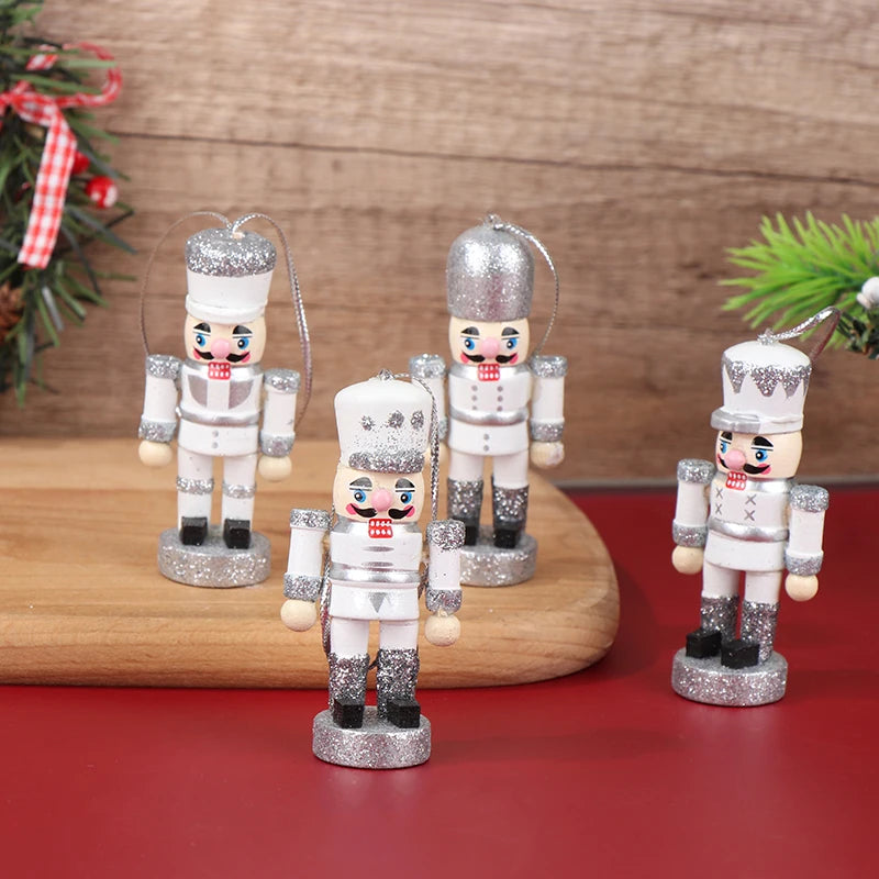 1pc 6/10/12/12.5cm Nutcracker Puppet Christmas Decor Flash Nutcracker Soldier Home Ornament